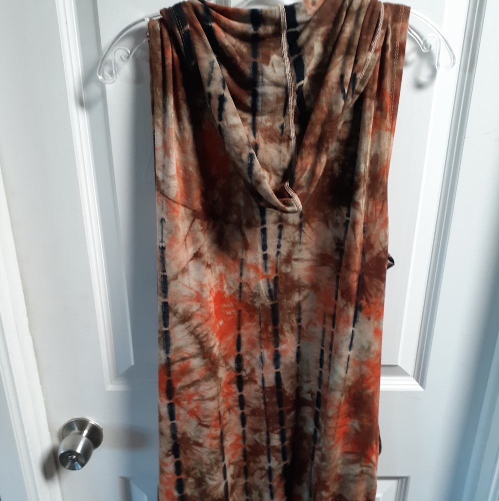 Tie dye long vest